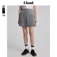 ELAND衣恋半身裙百褶裙A字裙高腰超短裙学院风jk裙格雷系 灰色(15)Grey XS/155