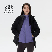 KOLON SPORT 可隆羽绒内胆三合一冲锋衣 女子户外运动露营透湿防水夹克外套 LKJK4WTT94-BK 黑色 L 170/92A