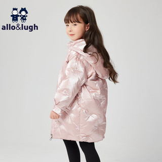 allo&lughallolugh阿路和如童装女童加厚亮面羽绒服儿童洋气 浅粉色 100cm