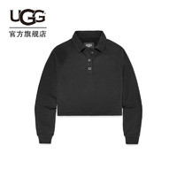 UGG秋季女士时尚舒适纯色翻领休闲Polo开襟运动衫 1164850 BLK | 黑色 XL