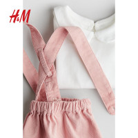 H&M童装女婴幼童宝宝套装3件式2024秋季0-6个月套装1184616 粉色/白色 66/48 4-6M