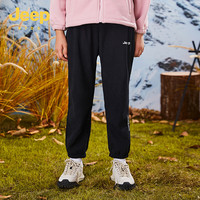 Jeep吉普童装男童裤子2024秋季儿童运动长裤户外帅气束脚卫裤 黑色 140cm 【身高135-145】