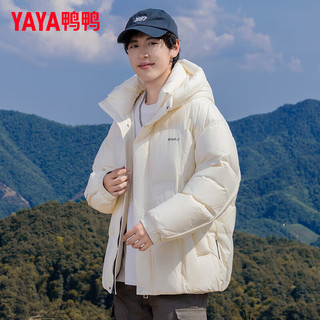 鸭鸭（YAYA）羽绒服男短款2024年冬季新款时尚户外防风连帽面包服保暖外套HG