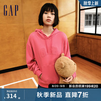 Gap女装2024初秋新款法式圈织软小熊logo连帽卫衣休闲上衣636659