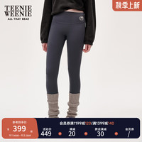 Teenie Weenie小熊2024年秋季莱卡磨毛鲨鱼裤蜜桃臀芭比裤修身 煤灰色 170/L