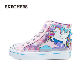 斯凯奇（Skechers）闪钻鞋儿童复古鞋运动板鞋314399L 粉红色/多彩色/PKMT 30码