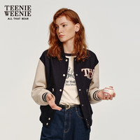 Teenie Weenie小熊2024年早秋新款绵羊毛混纺学院风短款毛呢大衣女