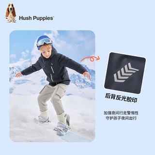 暇步士（Hush Puppies）童装儿童男大童冬季时尚休闲百搭加厚风衣外套 藏蓝B款 130cm