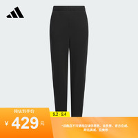 adidas拒水防泼束脚运动裤男大童儿童秋季阿迪达斯轻运动 黑色 140CM