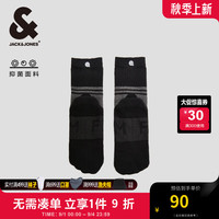 杰克·琼斯（JACK&JONES）杰克琼斯秋季款拼色设计抗菌透气含棉面料舒适百搭运动中筒袜男款 纯黑色E43 1双 M