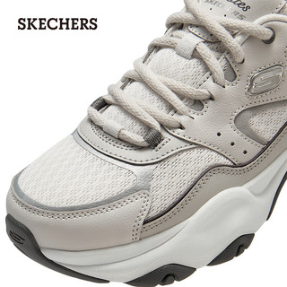 斯凯奇（Skechers）2024女式增高透气运动鞋厚底时尚150521 浅灰色/银色/LGSL 36