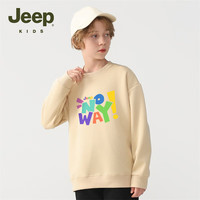 Jeep吉普童装男童套头卫衣2024秋季透气印花儿童户外运动圆领上衣