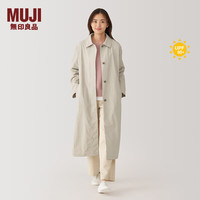 无印良品（無印良品 MUJI）女式 不易沾水防紫外线立领大衣 外套女款早秋风衣BD0YOC4A 浅米色 M(160/84A)