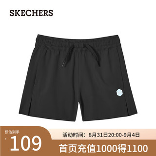 斯凯奇（Skechers）GODRI系列女童短裤秋季中大童P222G042 碳黑/0018 M