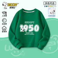 史努比童装男童卫衣秋装儿童春秋款套头上衣2024洋气男孩衣服 绿 单色努比 160