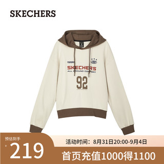 斯凯奇（Skechers）男女学院风潮流撞色时尚舒坦抗皱简约L424W064 雨雾白/021J S