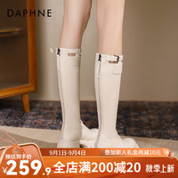 达芙妮(DAPHNE)达芙妮长筒靴女靴高筒靴粗跟增高时装靴防滑百搭ZJ 白色 40
