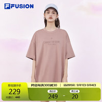 FILA 斐乐 FUSION斐乐潮牌情侣款短袖2024夏季字母印花宽松上衣T恤男女同款