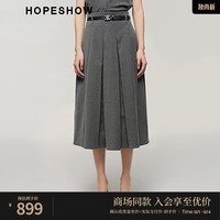 红袖赫本风半身裙秋季2024女装立体压褶高腰显瘦百褶裙 高级灰064 XL