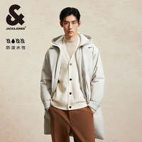 杰克·琼斯(JACK&JONES)男装衣服秋冬潮流休闲静奢风中长款羽绒服男假两件连帽大衣外套