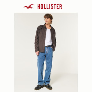 HOLLISTER24秋季宽松长袖牛仔衬衫式夹克外套 男 KI325-4059 深棕色 L (180/108A)