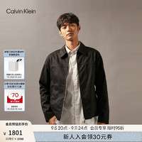 Calvin Klein Jeans24秋季男休闲复古ck刺绣挺括拉链翻领纯棉夹克J327344 BEH-太空黑 XL