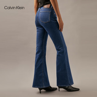 Calvin Klein Jeans【吸湿排汗】24秋女ck复古高腰直筒微喇牛仔裤J224402 1A4-牛仔蓝 30