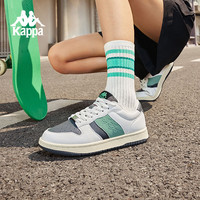 KAPPA卡帕男鞋板鞋2024秋季休闲厚底鞋子男百搭潮鞋德训鞋 经典白/玉石绿/黑色 40