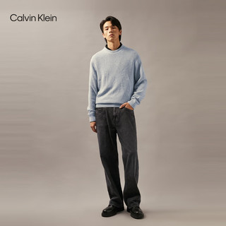 Calvin Klein Jeans24秋季新款男ck羊毛混纺通勤暗纹字母圆领针织毛衣J326590