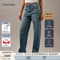 Calvin Klein Jeans24秋季新款女士经典ck复古怀旧微弹高腰宽松牛仔裤J225432 1A4-牛仔浅蓝