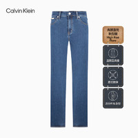 Calvin Klein Jeans【吸湿排汗】24秋女ck复古高腰直筒微喇牛仔裤J224402 1A4-牛仔蓝 25