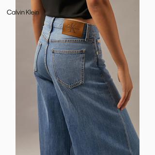 Calvin Klein Jeans24秋季女士经典ck复古怀旧纯棉低腰宽松牛仔裤J225431 1AA-牛仔浅蓝 27