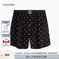 Calvin Klein内衣【CK96系列】24秋男士ck纯棉满印宽松四角裤平角内裤男NM2654 PCS-黑底字母 1条 XL