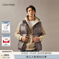 Calvin Klein Jeans24秋季男士休闲通勤ck刺绣鸭绒立领羽绒背心J327351 PBX-深灰褐 L