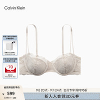 Calvin Klein内衣24秋季女士ck性感蕾丝舒适薄垫1/2罩杯法式文胸QF7922AD PEA-米杏色 34D 34/75D