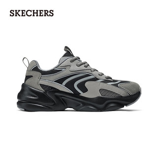 斯凯奇（Skechers）踏浪2024男女运动鞋老爹鞋轻质吸震118326 灰色/黑色/GYBK 39.5