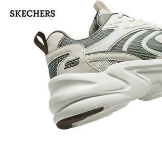 斯凯奇（Skechers）踏浪2024男女运动鞋老爹鞋轻质吸震118326 白色/灰色/WGY 41