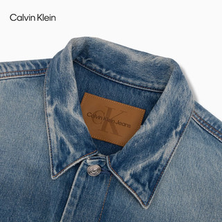 Calvin Klein Jeans24秋季男士ck美式复古经典铆钉扣纯棉牛仔外套40EM799 Q24-牛仔浅蓝 M