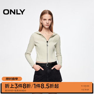 ONLY2024秋季潮流时尚立体刺绣连帽短款开衫卫衣女|12439R005 C63 苜蓿绿色 175/92A/XL