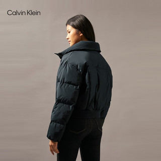 Calvin Klein Jeans24秋季女士休闲通勤高立领鸭绒宽松短羽绒服J224589 BAN-石墨灰 S