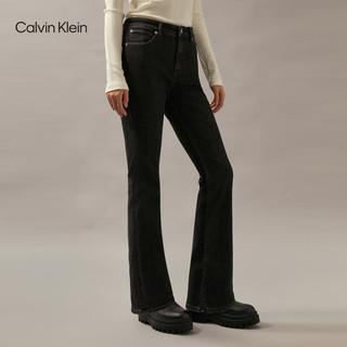 Calvin Klein Jeans24秋季女士ck含羊绒高腰合体修身黑色牛仔裤J224412 1BY-牛仔黑 25