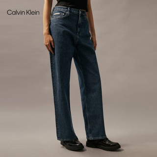 Calvin Klein Jeans24秋季女士ck潮流复古微弹高腰宽松版牛仔裤J225380 1BJ-牛仔蓝 25