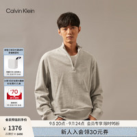 Calvin Klein Jeans24秋季男士休闲ck刺绣拉链半开襟立领纯棉卫衣J326697 P01-珍珠灰 L