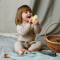 nest designs婴儿长袖连体衣秋冬天竹绒和尚服新生宝宝包屁衣 暖香褐-斜襟连体衣（厚款） 73cm（身高66-75cm）