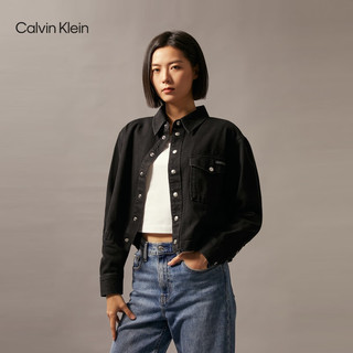 Calvin Klein Jeans24秋季女士ck复古潮流经典纯棉黑色牛仔衬衫J225377 1BY-牛仔黑 XS