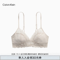 Calvin Klein内衣24秋季女士ck性感蕾丝无钢圈舒适薄垫三角杯文胸QF7925AD PEA-米杏色 M