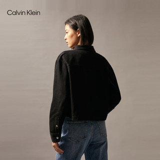 Calvin Klein Jeans24秋季女士ck复古潮流经典纯棉黑色牛仔衬衫J225377 1BY-牛仔黑 XS