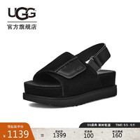 UGG 夏季女士厚底纯色露趾可调式束带凉鞋 1152652 BLK|黑色 39