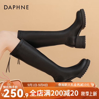 达芙妮（DAPHNE）达芙妮 靴子女长筒靴女2022年秋冬显瘦高筒靴厚底高跟JL 黑色 38