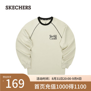 斯凯奇（Skechers）2024男装针织长袖T恤插肩设计L324U058 浅棕色/0046 M